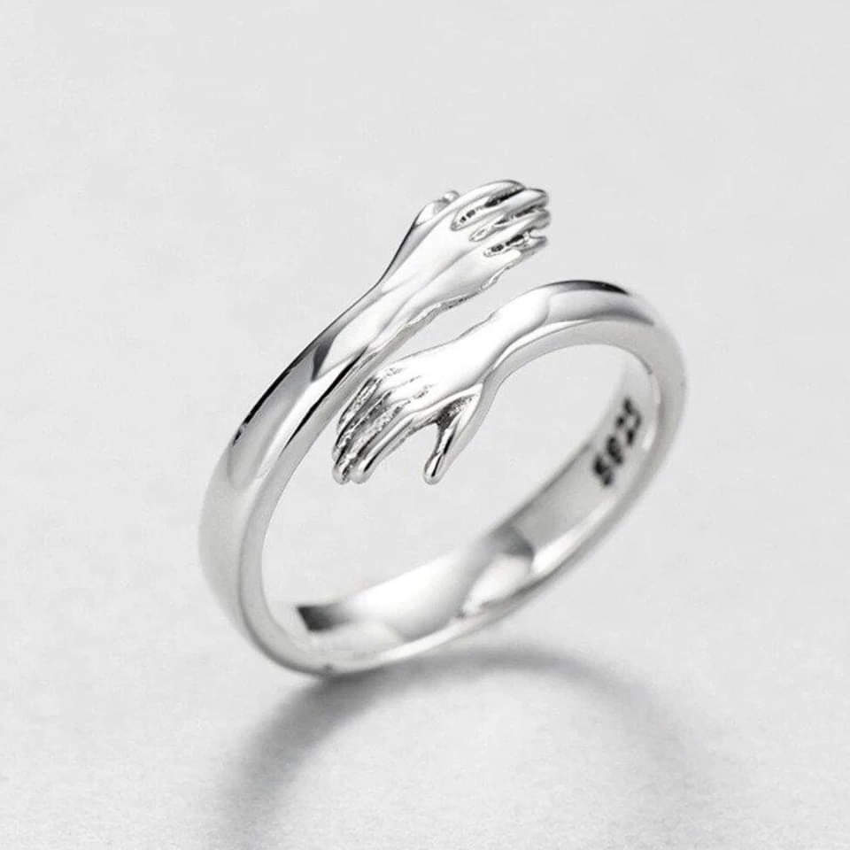 925 Sterling Silver Adjustable Love Hug Ring