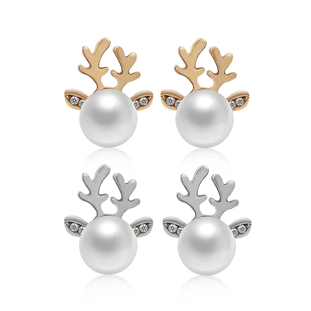 Reindeer Pearl Earrings