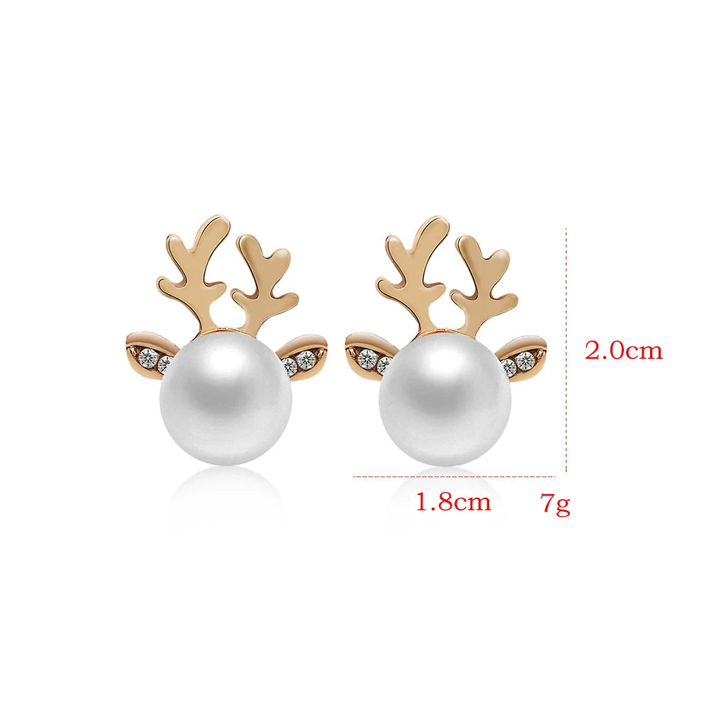 Reindeer Pearl Earrings