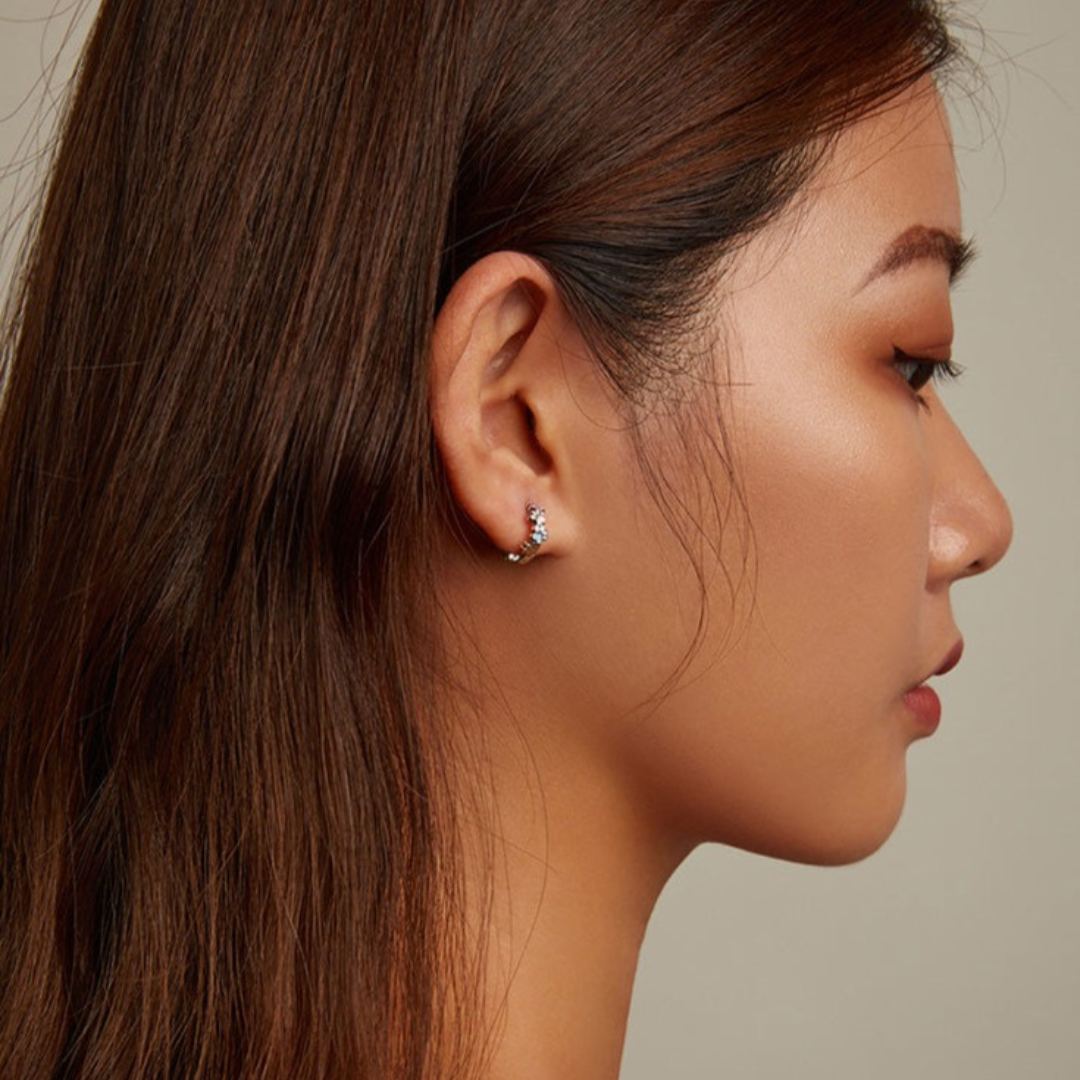 Colourful Paws Hoops Sterling Silver