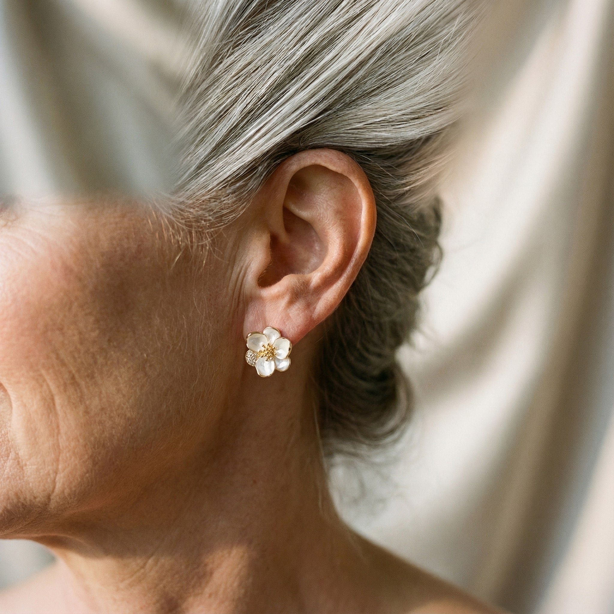 Elegant Petal Earrings in Gold