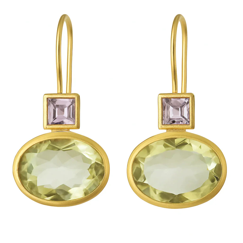 Vintage Green Gold Earrings