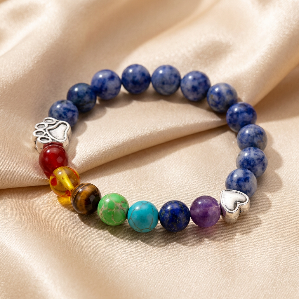 Rainbow Bridge Memorial Bracelet – 7 Chakra Beads