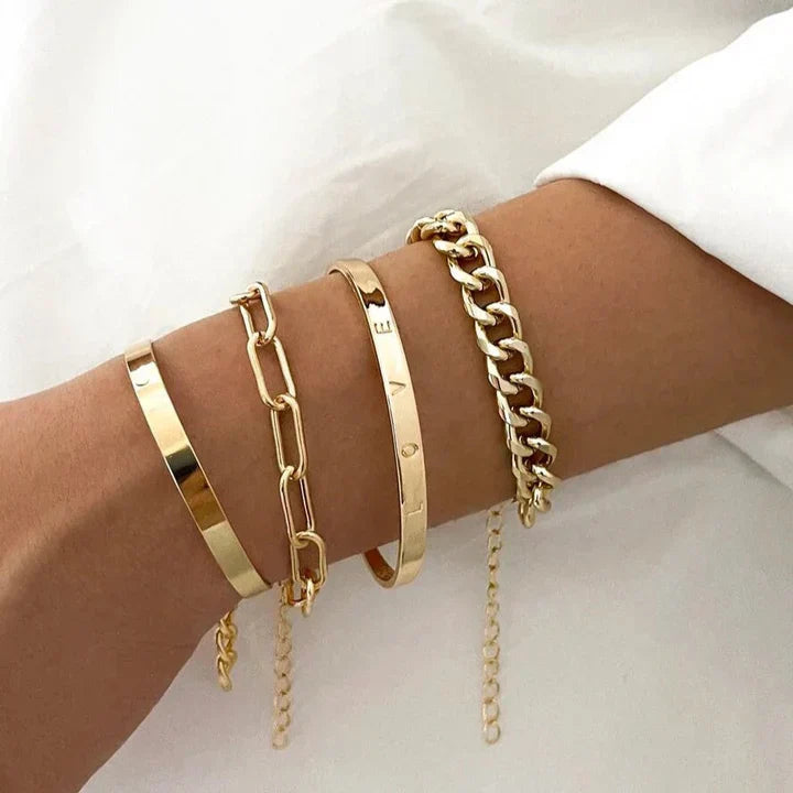 Elegant Elan Mercer Gold Bracelet Set