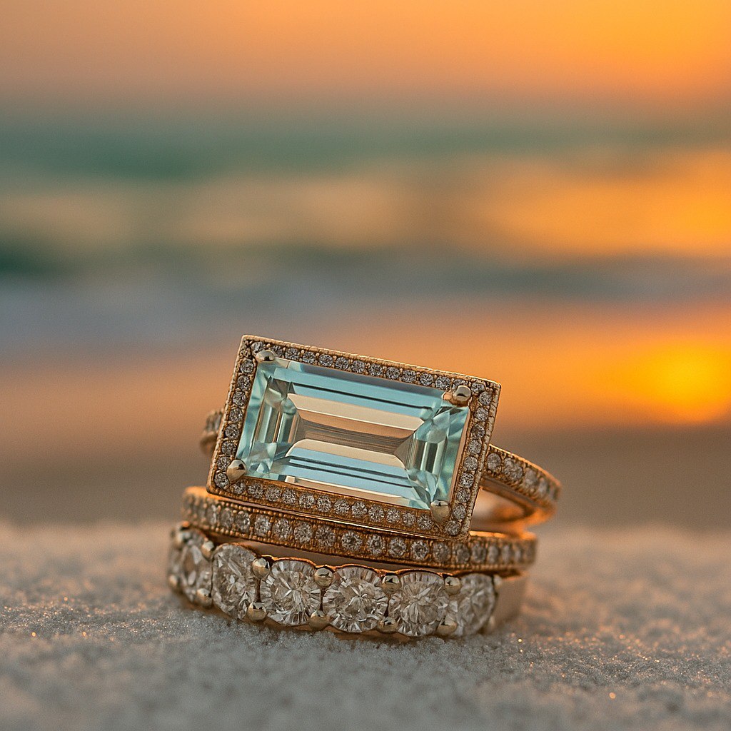Elegant Ocean's Ring Set