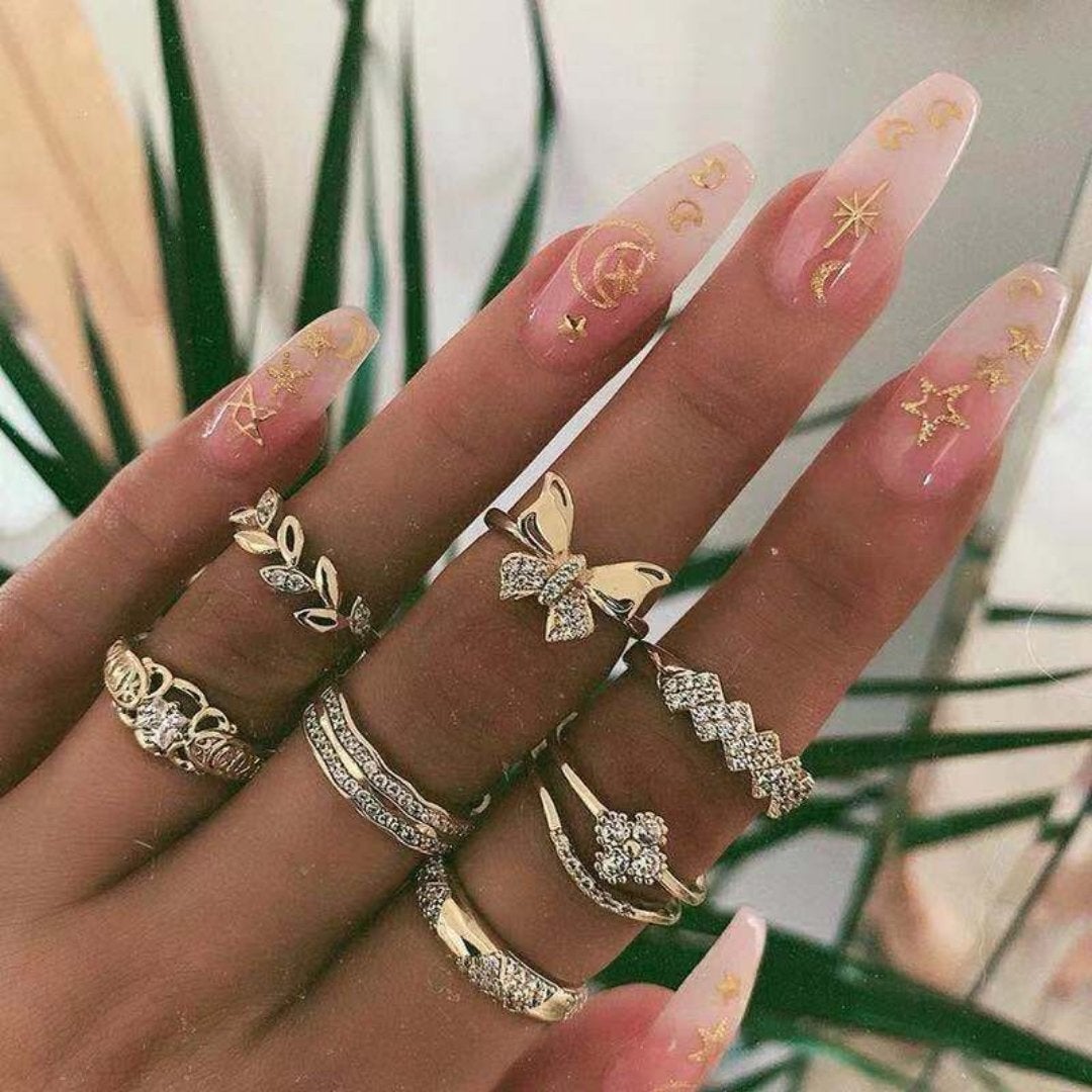Unique Ring Set: 8 to 12 Pieces