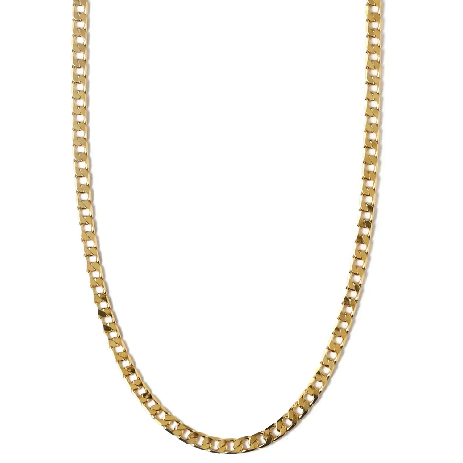 Vintage Flat Link Gold Curb Chain Necklace