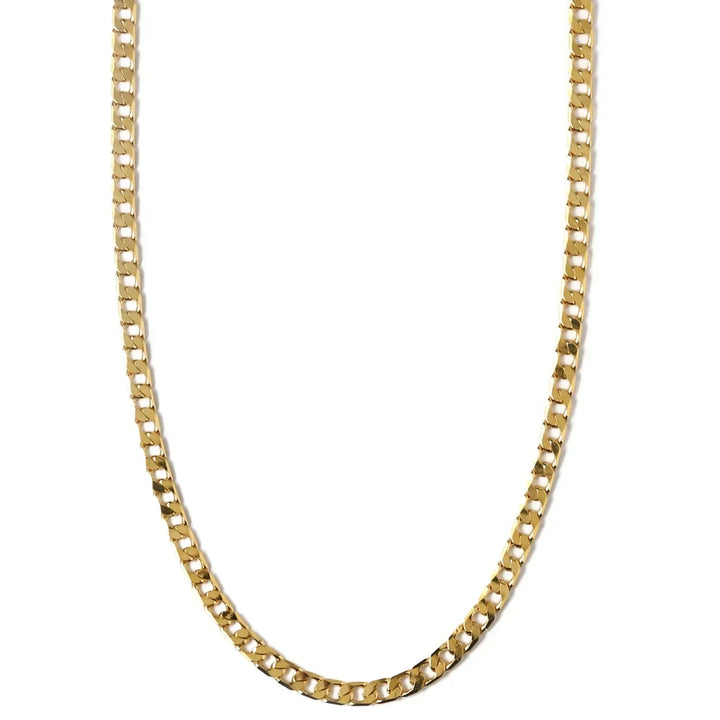 Vintage Flat Link Gold Curb Chain Necklace
