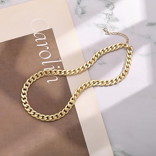 Sophisticated Chunky Gold Cuban Link Necklace