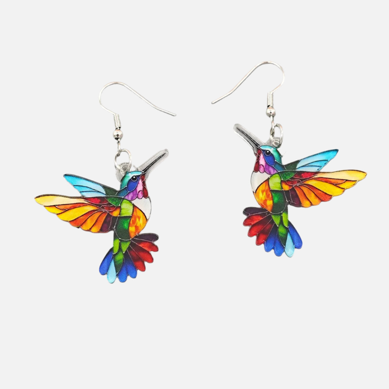 Rainbow Hummingbird Earrings - "Joy Takes Flight" Statement Drops
