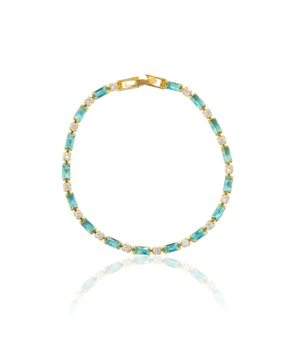 Elegant Natural Turquoise and Gold Bracelet