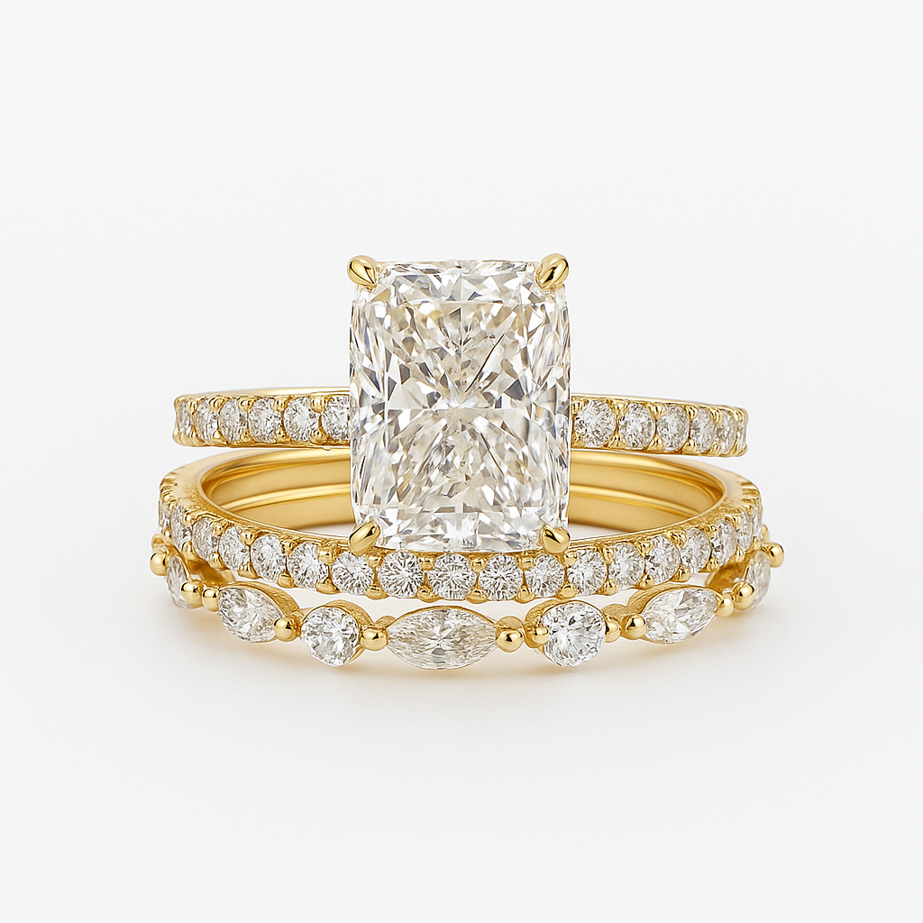 Timeless Jaily 3-Piece Gold Wedding Ring Set