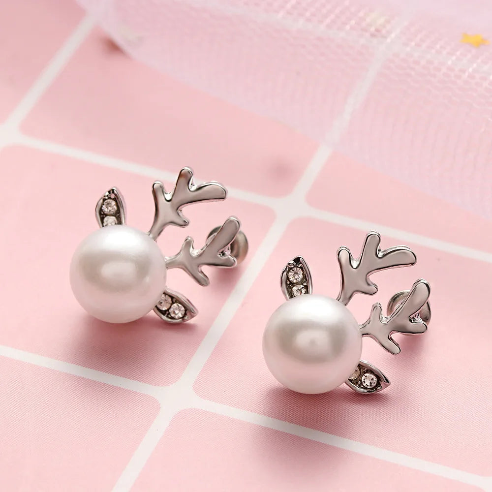Reindeer Pearl Earrings