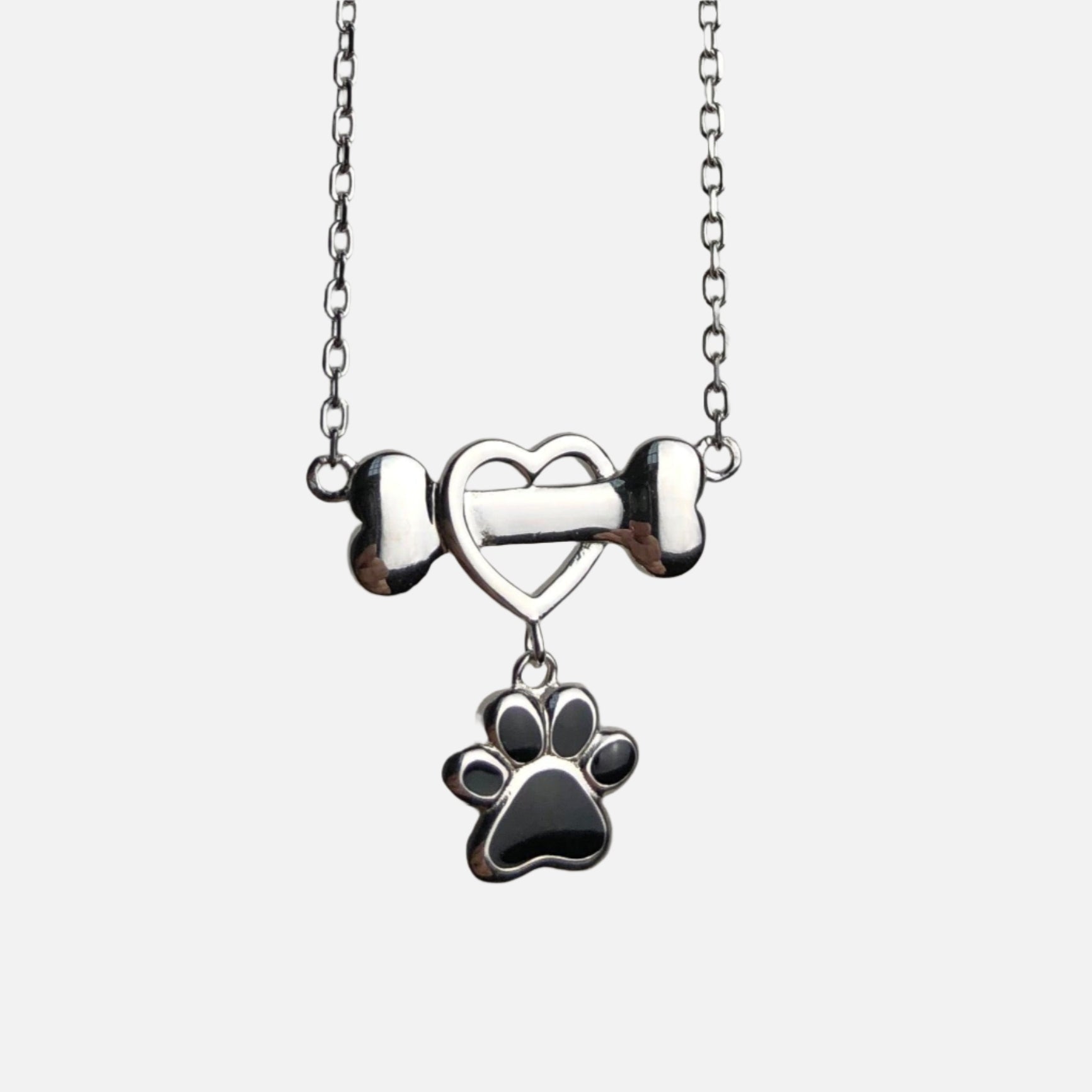 Dainty Dog Paw Necklace in Stainless Steel