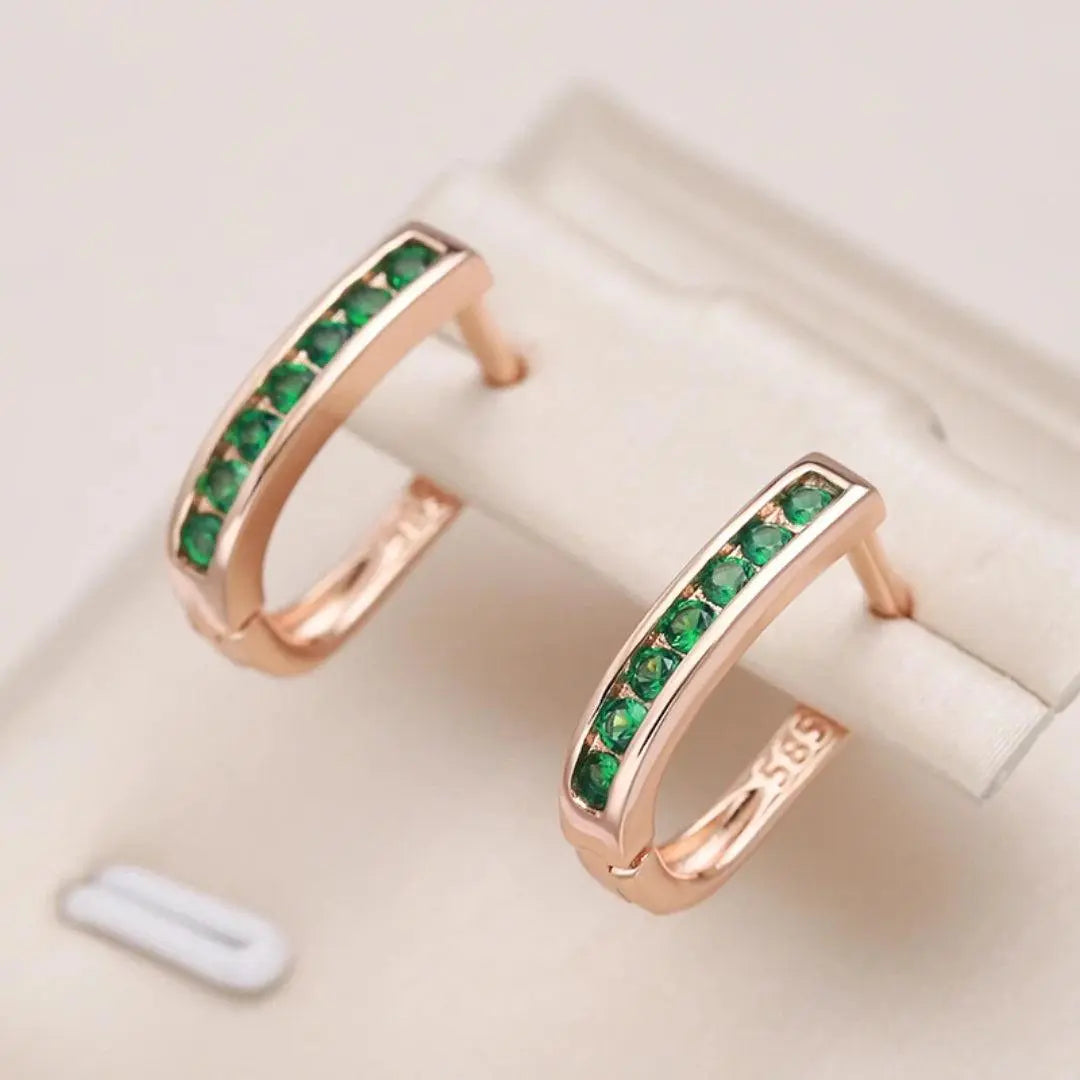Emerald and Diamond Earrings in Gold