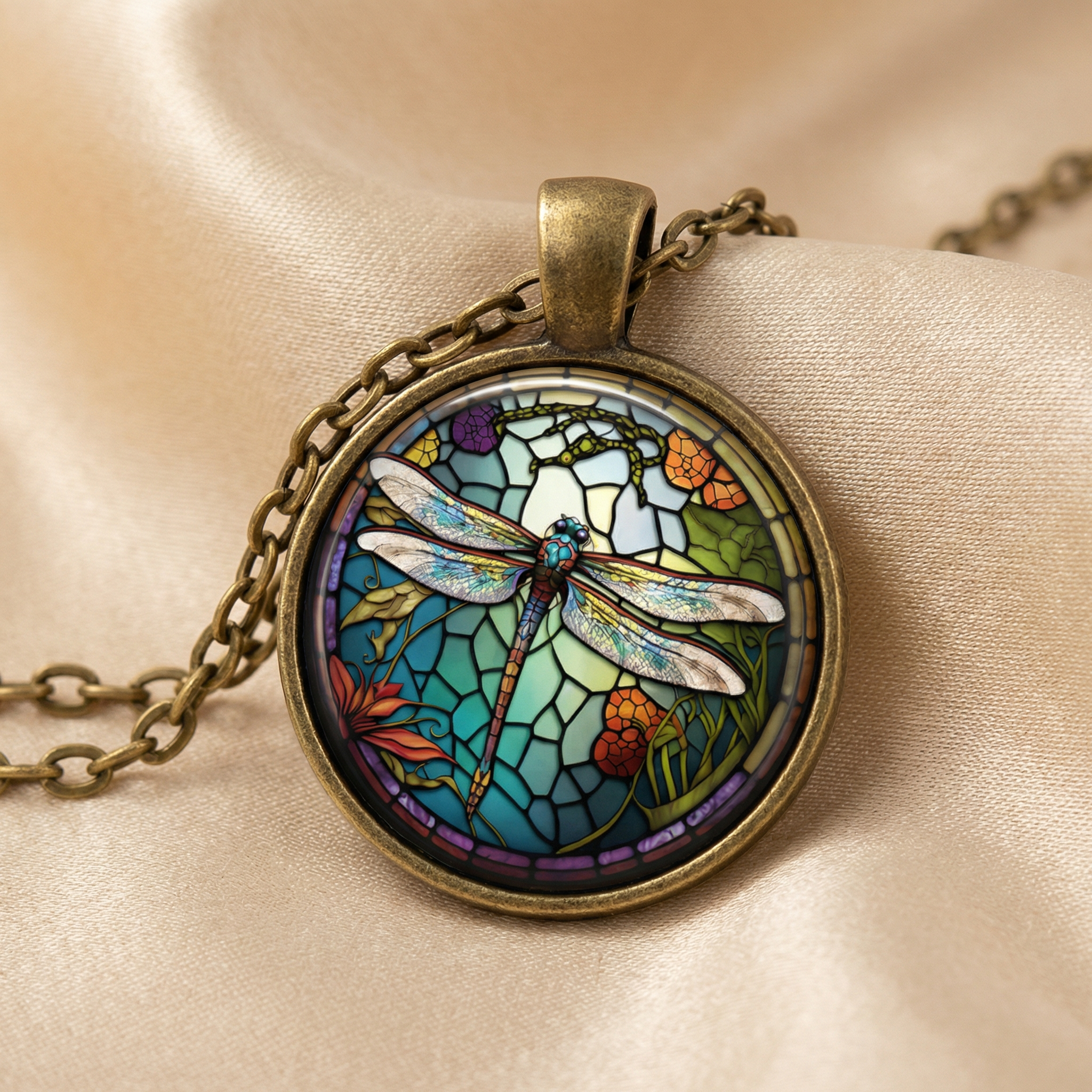 Forest Spirit Animal Glass Pendant Necklace