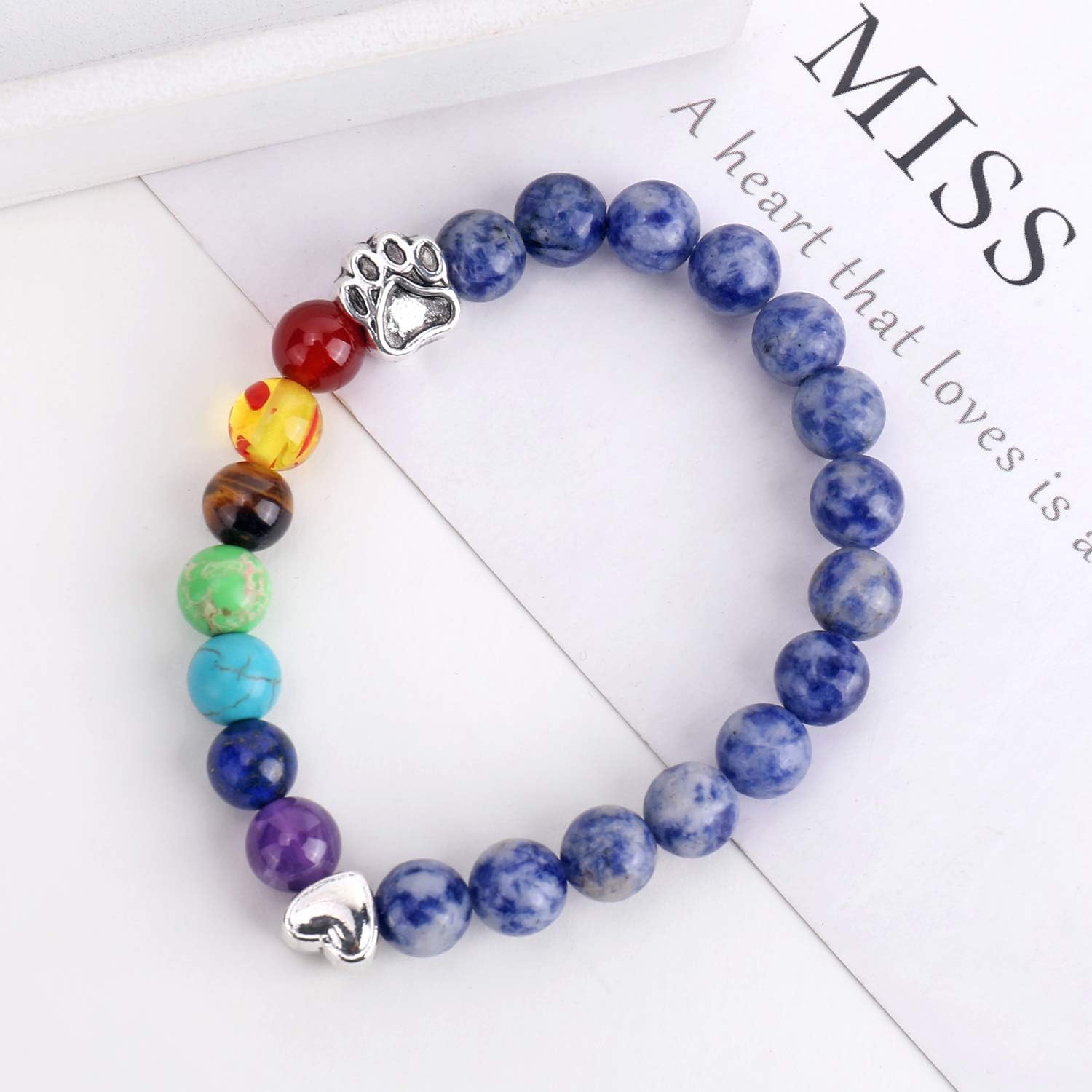 Rainbow Bridge Memorial Bracelet – 7 Chakra Beads