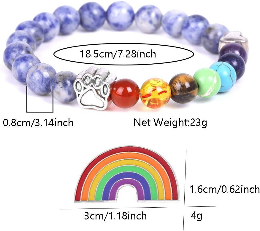 Rainbow Bridge Memorial Bracelet – 7 Chakra Beads
