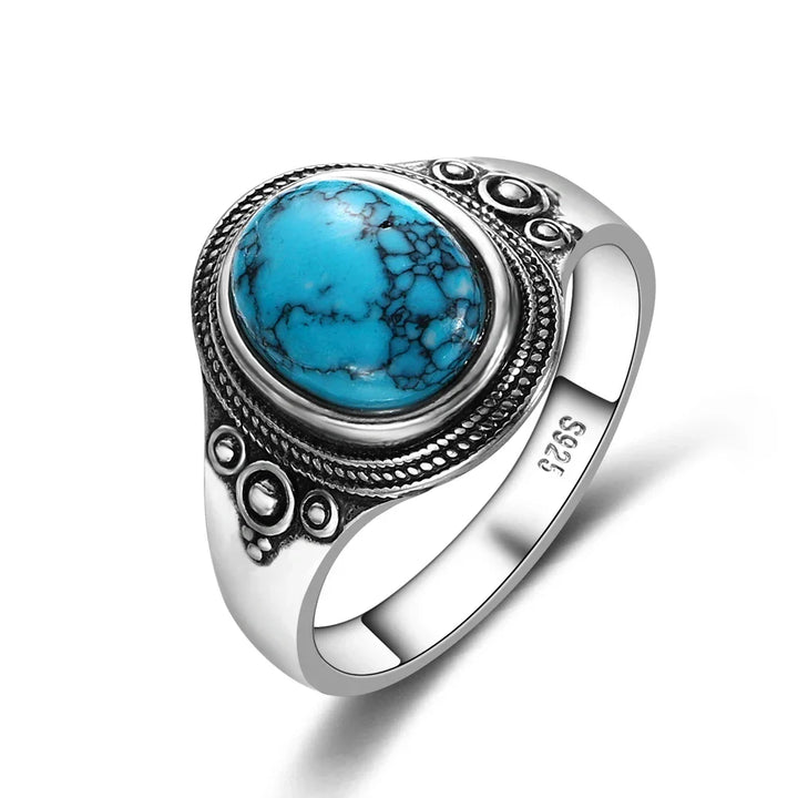 Timeless Silver Oval Turquoise Ring