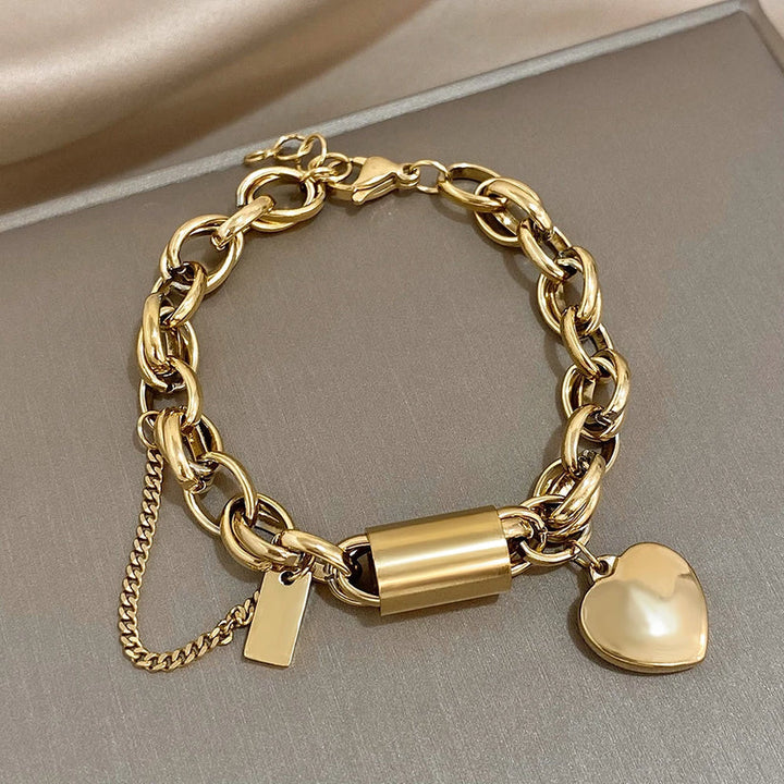 Timeless Gold Heartened Chunky Bracelet