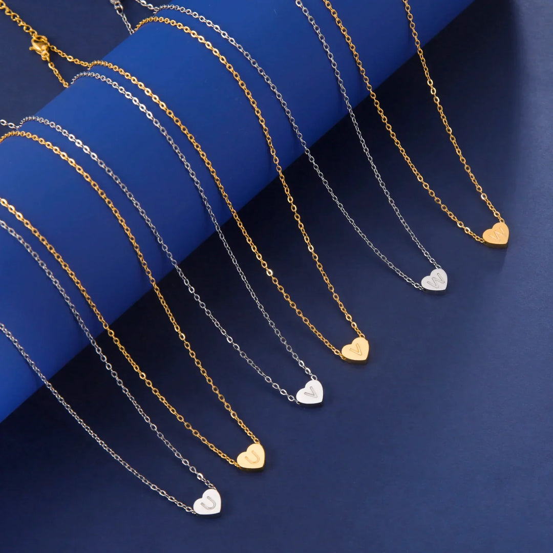 Timeless Heart Initial Choker Necklace