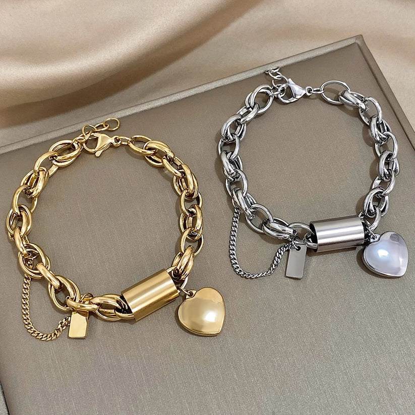 Timeless Gold Heartened Chunky Bracelet