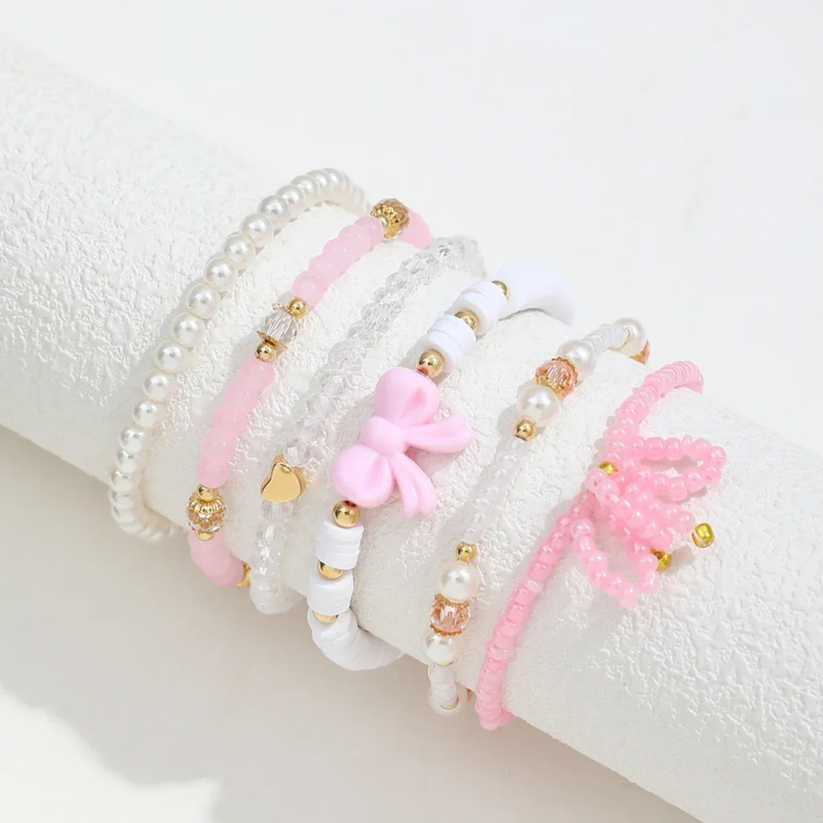 Pearl Love Bow Bracelet Set