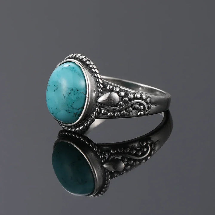 Timeless Silver Oval Turquoise Ring