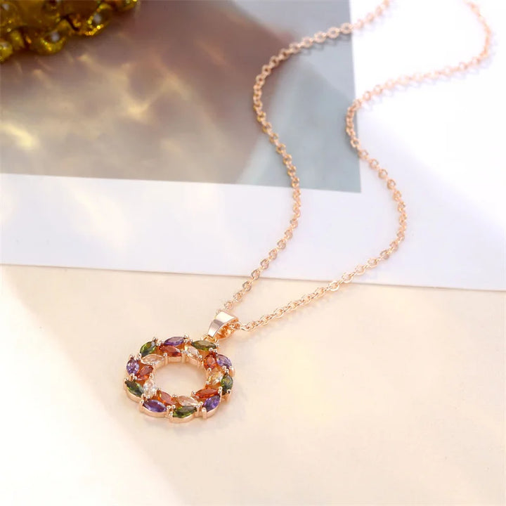 Shining Rainbow Charm Necklace