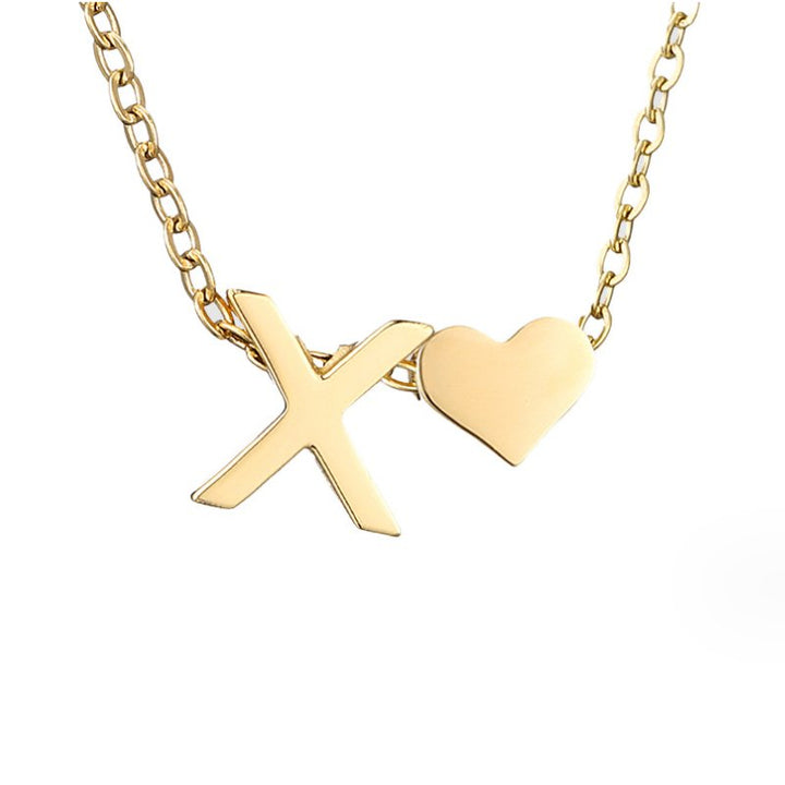 Timeless Initial Necklace with Heart Charm