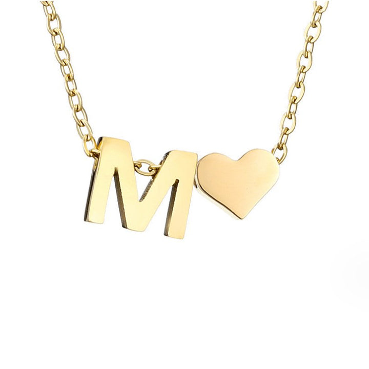 Timeless Initial Necklace with Heart Charm
