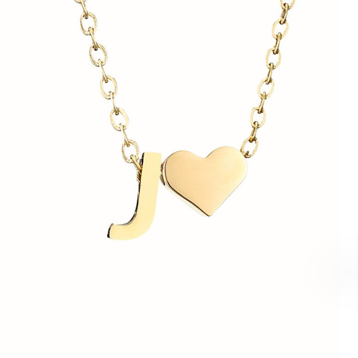 Timeless Initial Necklace with Heart Charm