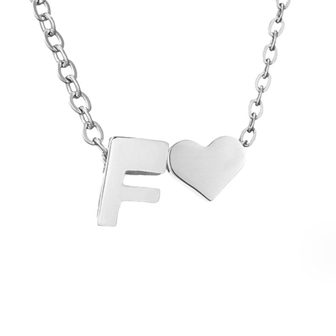 Timeless Initial Necklace with Heart Charm