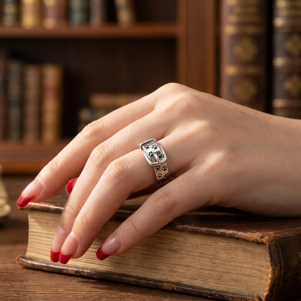 Cute and Stylish Dog-Inspired Collar Ring