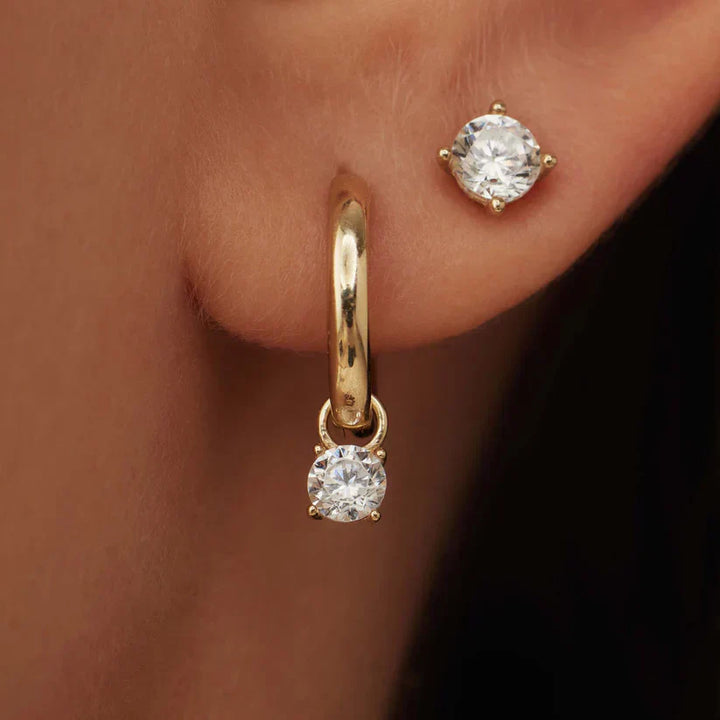 Elegant Larmes de Lune Gold Stone Earrings Set