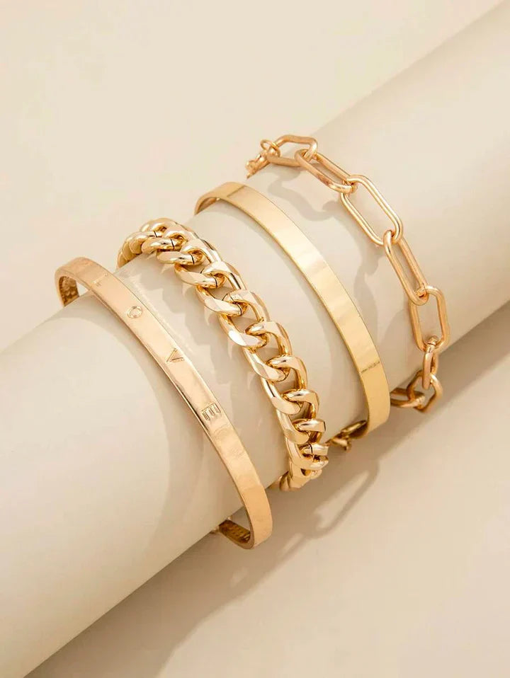 Elegant Elan Mercer Gold Bracelet Set